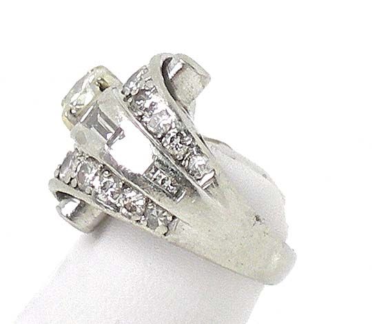 AMAZING VINTAGE PLTAINUM & DIAMONDS BAND RING  