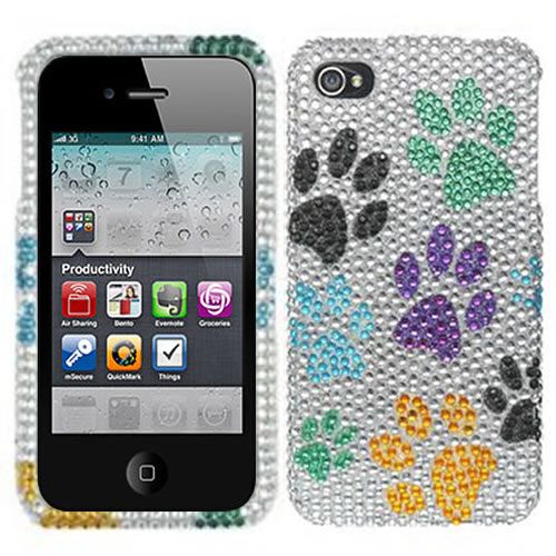   Bling Hard Cover Case For Apple iPhone 4 4S W/Screen Protector  