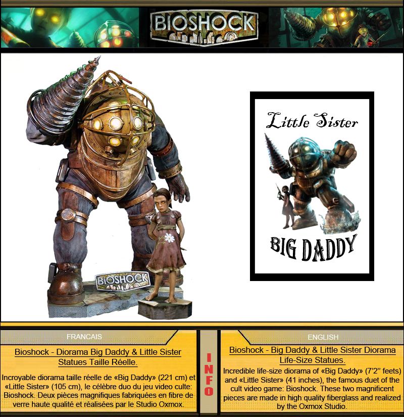 Bioshock Big Daddy and Little Sister Life Size Statues   Oxmox 