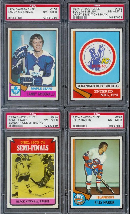 1974 O PEE CHEE #228 Billy Harris Islanders PSA 8  