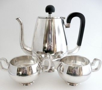 RARE David Andersen 1939 Art Deco Moderne Harry Sorby Sterling 3 Piece 