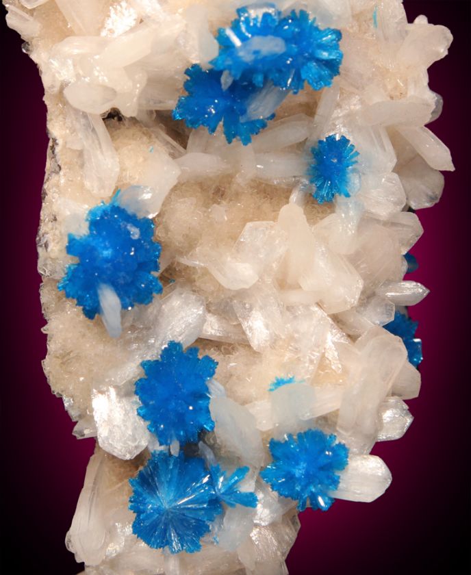 Neon Blue CAVANSITE CRYSTAL BALLS onStilbite India  