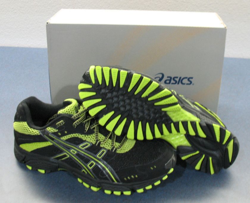 MENS ASICS TRAIL ATTACK 6 BLACK/ONYX/LIME SIZE 8.5  