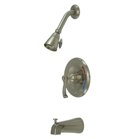   bathroom fixtures Brushed Satin Nickel tub and shower faucet  