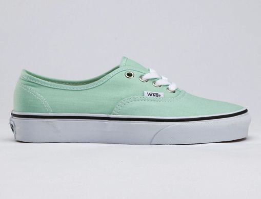 Womens Vans Authentic Gossamer Green/True White Canvas Trainers Sizes 