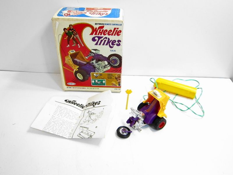 VINTAGE 1971 REMCO WHEELIE TRIKES TAXI W/ ORIGINAL BOX  