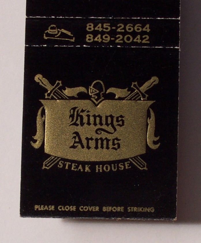 1960s Matchbook Kings Arms Steak House Toluca Lake CA  