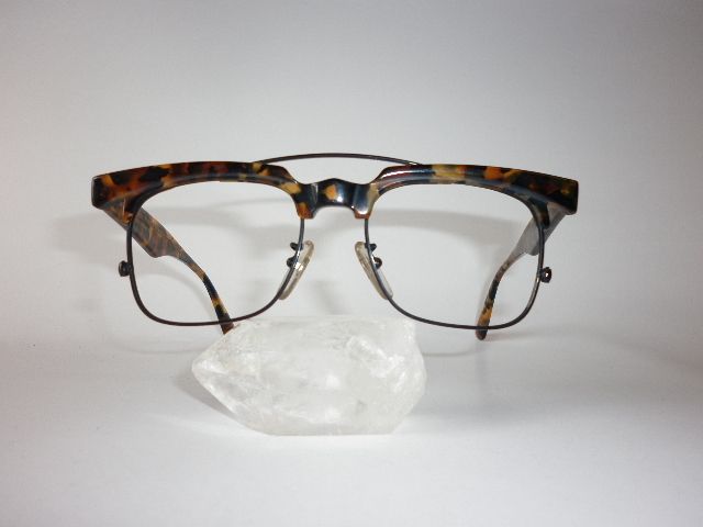 TRACTION PRODUCTIONS black amber brown eyeglasses H18 P  