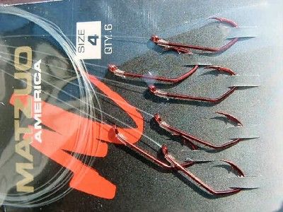 72 Matzuo Sz. 4 18 Fluorocarbon Sickle Hook Baitholder Hook Snells 