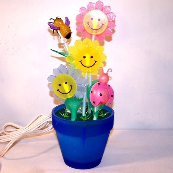 DANCING light SMILE FACE FLOWER NIGHT LAMP bedroom new  