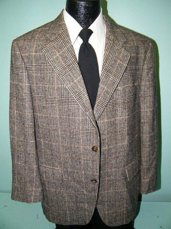 JOS A BANK Mens Jacket BLACK GRAY Windowpane Sport Coat CAMEL HAIR 