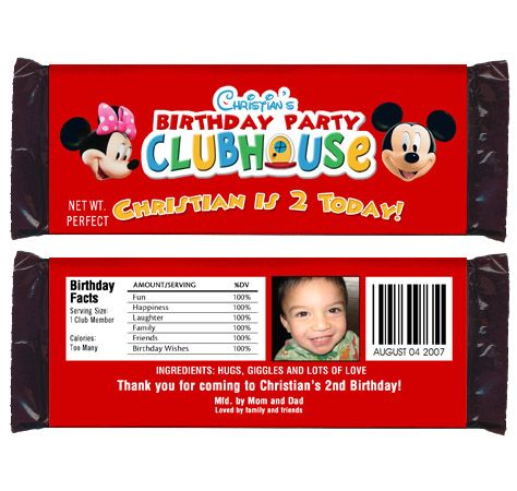 MICKEY MINNIE MOUSE Birthday Party CANDY WRAPPERS  