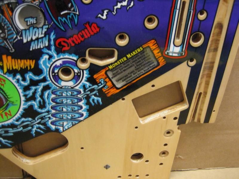 Monster Bash Williams Pinball Playfield Excellent Condiition  