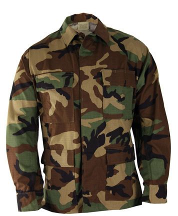 PROPPER BDU 4 PKET BDU UNIFORM COAT SHIRT WOODLAND CAMO  