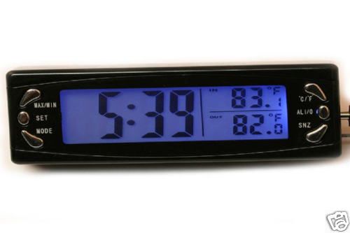 Digital Car Indoor Outdoor Thermometer with Alarm Clock  