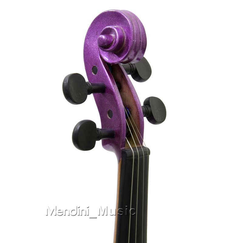 NEW 4/4 3/4 1/2 1/4 VIOLIN in BLACK BLUE PURPLE or PINK  