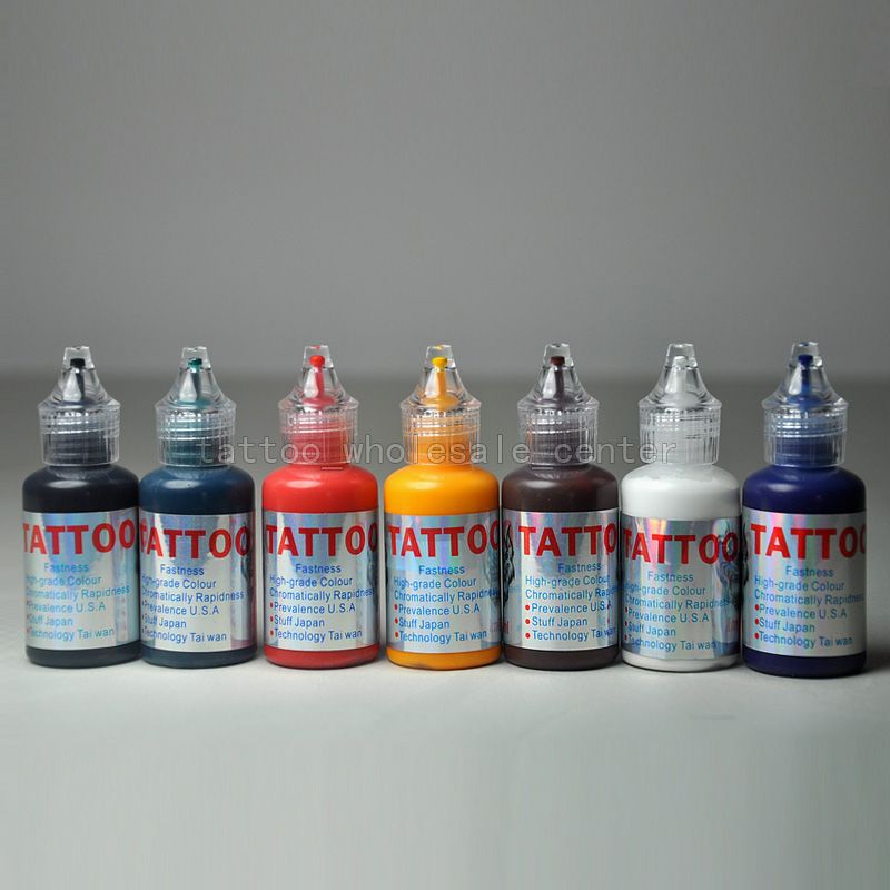 Tattoo Supply 7 Used Colors Sterile Tattoo Ink 20ML  