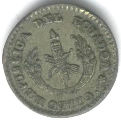 ST REAL 1838 DE LA MONEDA 1/2 DE ECUADOR AU+