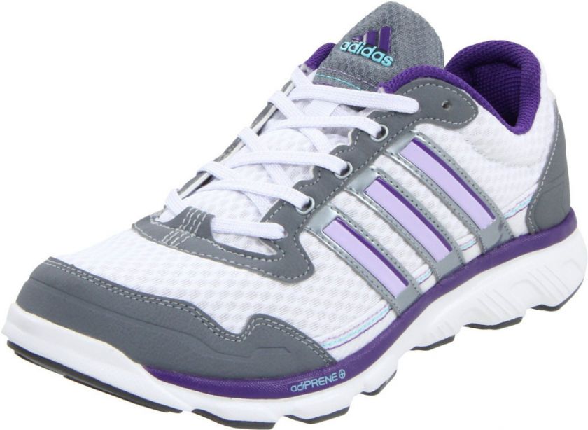 ADIDAS Womens FlyBy Running Sneakers Athletic Shoes White/Purple 