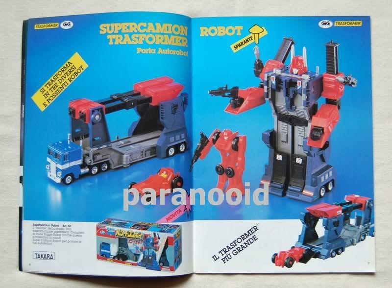 Italian GiG Trasformer catalog Microman Diaclone Micronaut dianaut 