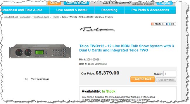   Line ISDN Talk Show System Phone Hybrid Codec Console Interface  