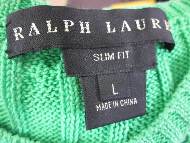 RALPH LAUREN Black Label Cable Knit Crewneck Sweater L  