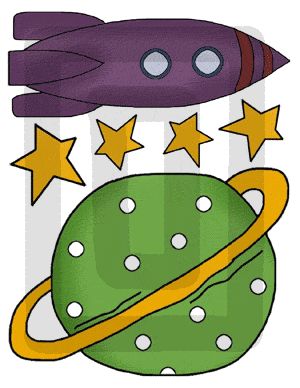 OUTER SPACE SHIP ROCKET PLANET BOY WALL STICKERS DECALS  