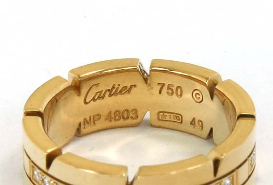 CARTIER TANK FRANCAISE 18K YELLOW GOLD & DIAMONDS LADIES RING   SIZE 
