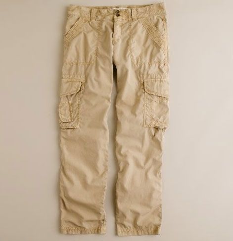 CREW Light Brown Tan Cropped Ripstop Cargo Pants 2 $70  