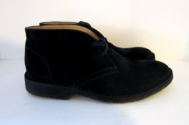 Bloomingdales Navy Suede Chukkas Mens Shoes 12 Made in Italy New 