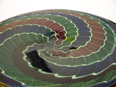 HAND BLOWN GLASS ART WALL PLATTER DICHROIC GLASS #2289 ONEIL  