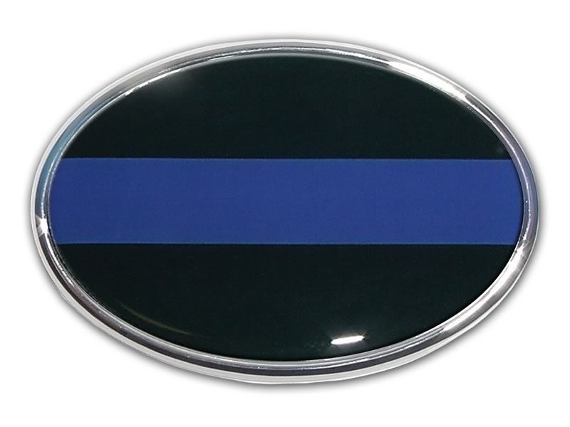 POLICE THIN BLUE LINE OVAL ADHESIVE EMBLEM MEDALLION  