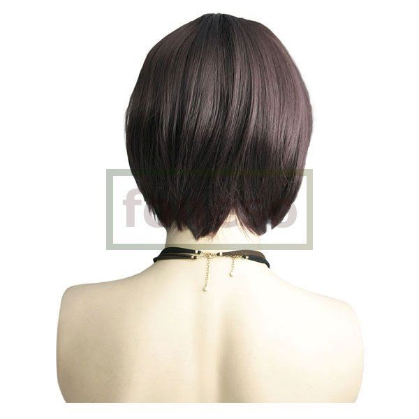 Short Straight Brown Black Darkest Wig W3771  