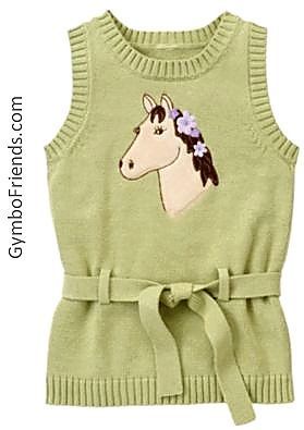 Gymboree NWT COWGIRLS AT HEART HORSE BELT SWEATER VEST  