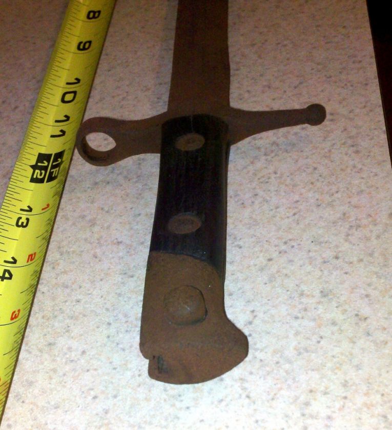 UNKNOWN OLD BAYONET FOUND STUCK IN TREE IN WOODS  