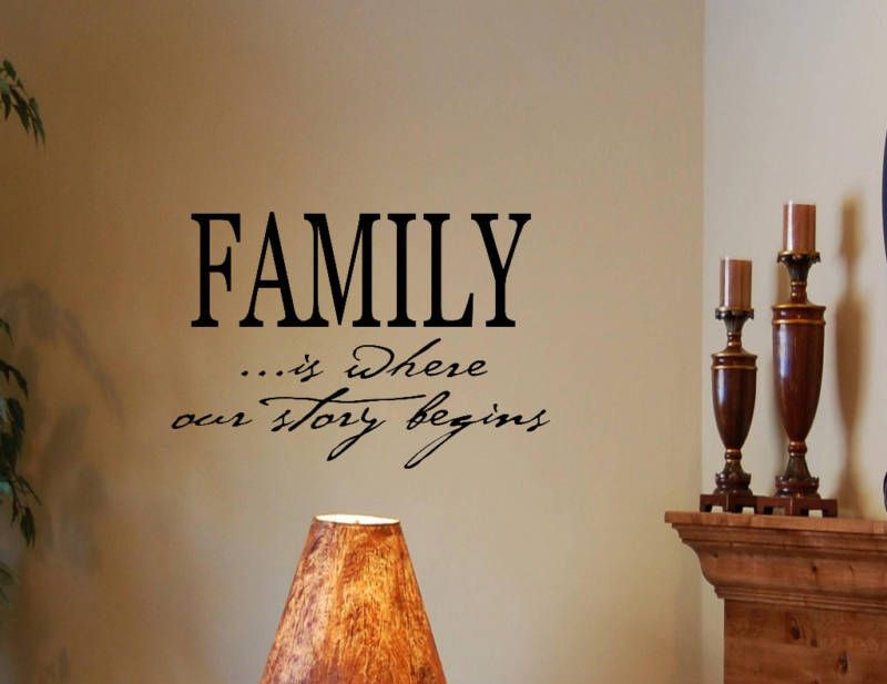 FAMILY IS WHERE OUR STORY BEGINS Wall Decals Quotes Art  