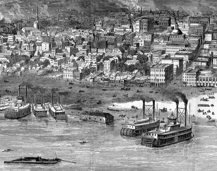 CINCINNATI OHIO QUEEN CITY OF THE WEST, 1872 STEAMBOATS  