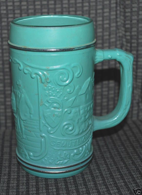 Green Beer Mug Ein Prosit Der Gemutlichkeit Germany VTG  