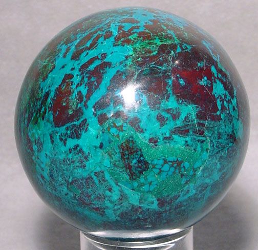 Gemmy Blue Chrysocolla 3 inch Crystal Sphere  