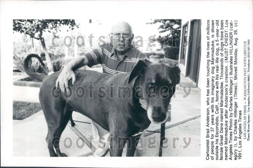 1991 Cartoonist Brad Anderson of Marmaduke Fame With Real Life Dog 