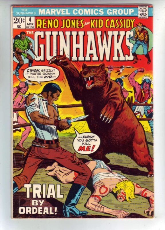 GUNHAWKS 4 STRICT VF  RENO JONES KID CASSIDY MARVEL1973  