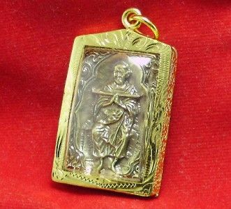 VERY RARE 1978 SOMDEJ TOH CHANT MAGIC MANTRA IMAGE THAI BRASS AMULET 