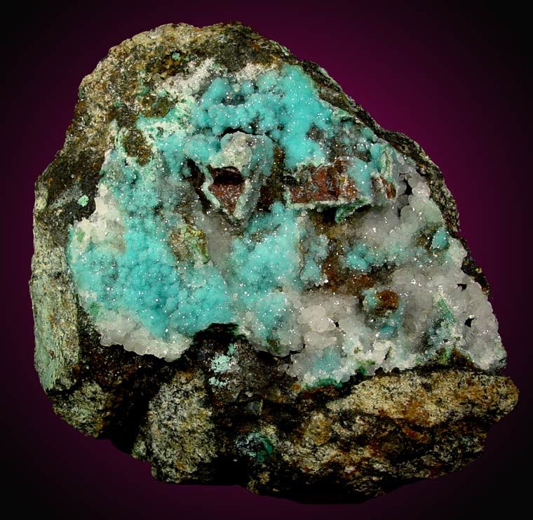 Druzy QUARTZ+Turquoise CHRYSOCOLLA Gem Silica Chile  