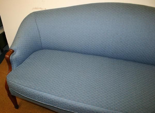   VINTAGE blue Queen Anne camel chippendale 3seater sofa  