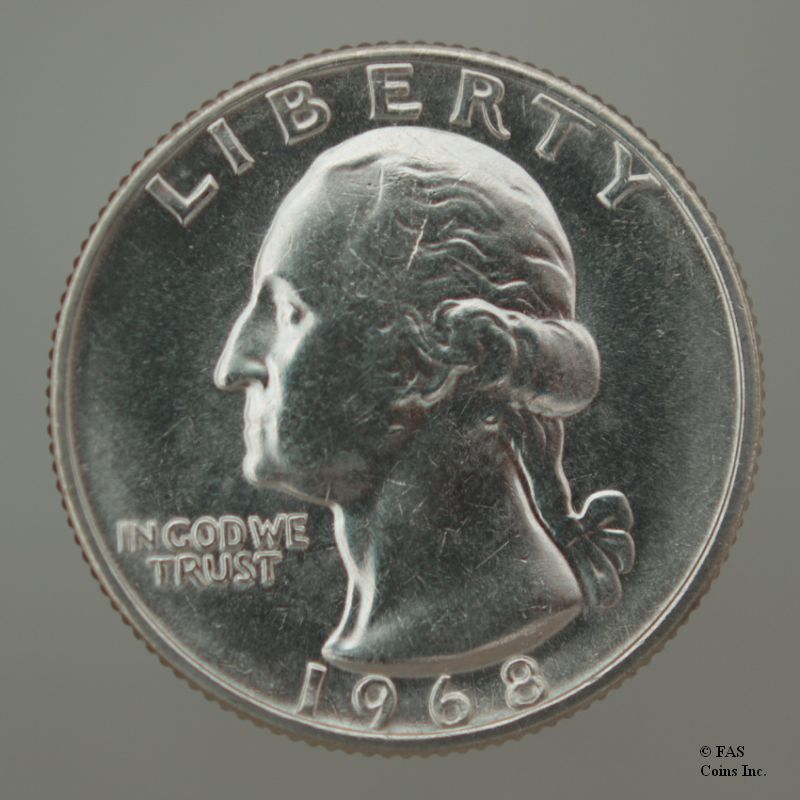1968 (P) Choice BU Washington Quarter US Coin #10244435 73  