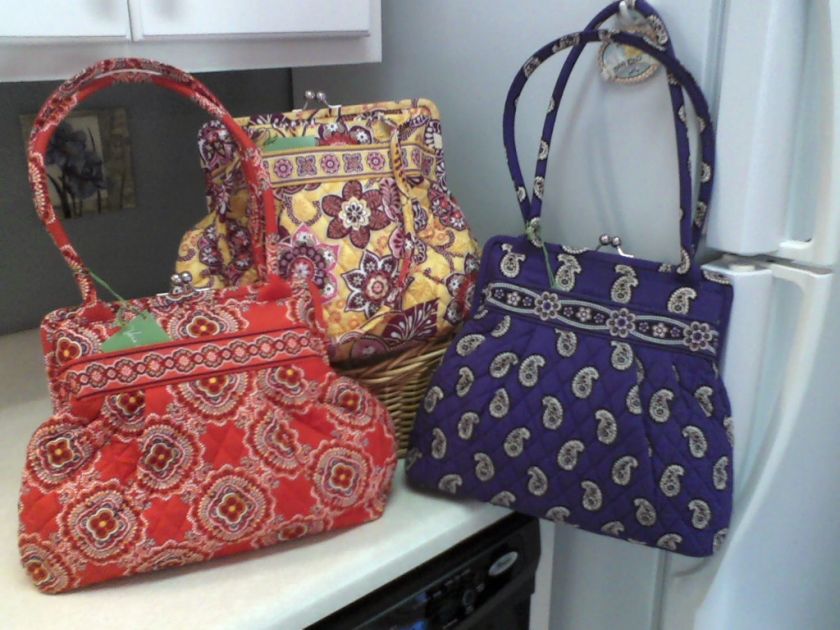 VERA BRADLEY ALICE PURSE PAPRIKA,SIMPLY VIOLET,BALI GOLD NWT & FREE 