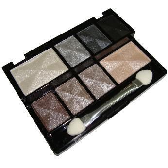   Shimmer Eye Shadow Palette White Silver Grey Black Mocha Brown  