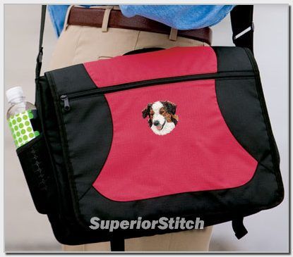 ENGLISH SHEPHERD embroidered messenger bag ANY COLOR  