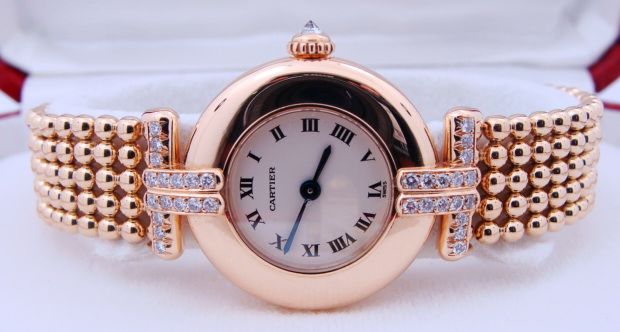 Ladies CARTIER COLISEE 18K Yellow Gold FACTORY Diamond Watch  