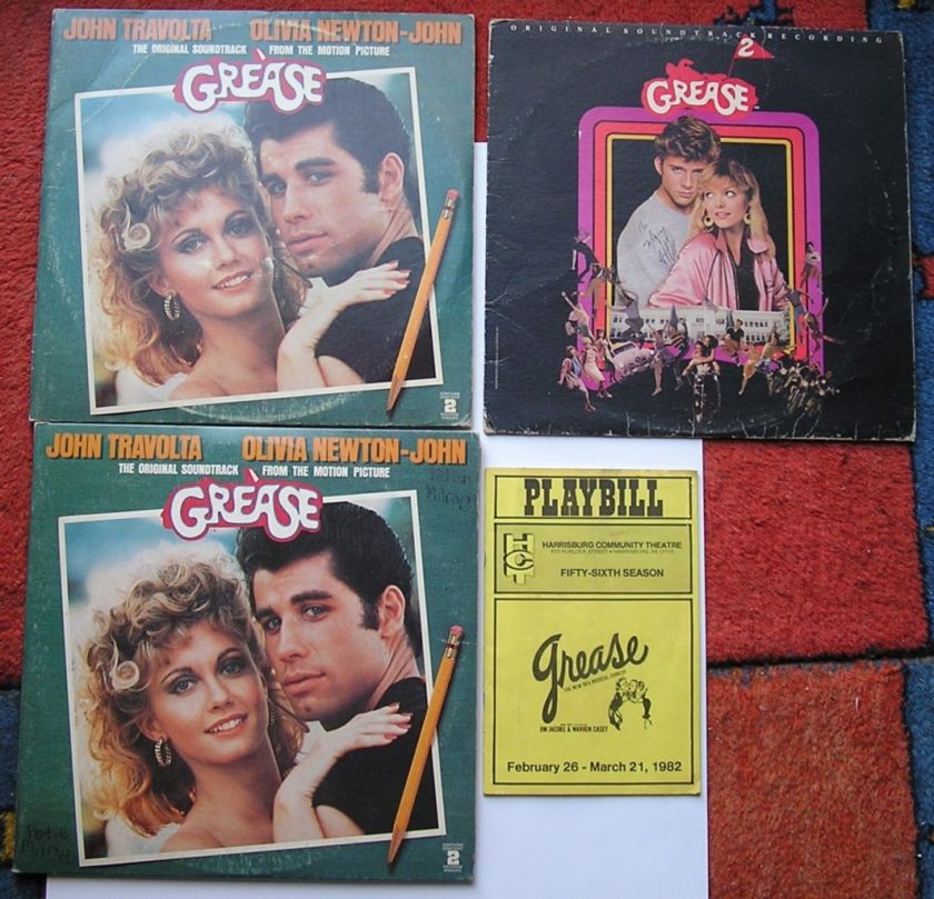   COLLECTION 1982 HARRISBURG PLAYBILL + 3 LPS JOHN TRAVOLTA SHA NA NA